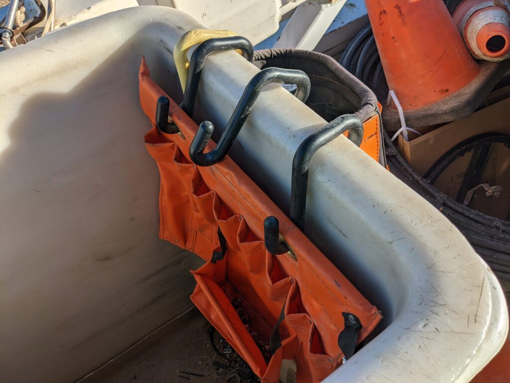 lineman bucket organizer setup